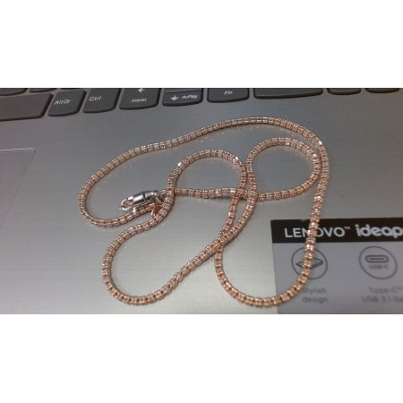 Cadena ice rosa de oro 18k 60 cm